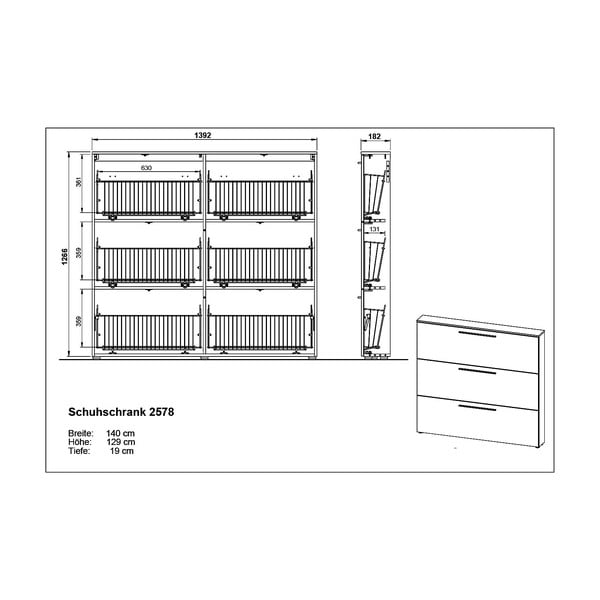 Sivo-bež preklopni ormarić za cipele Utah - Germania-image-4