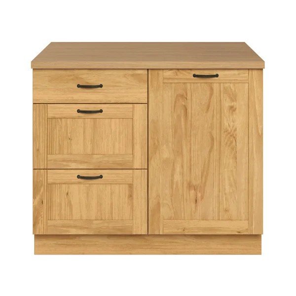 Kuhinjski otok od masivnog bora u svijetloj prirodnoj boji 100x86,5x62 cm Teramo – Støraa