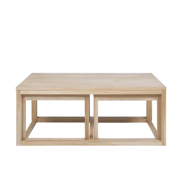 Set od 3 smeđa stolića s bazom od hrasta Acton Cornus-image-2