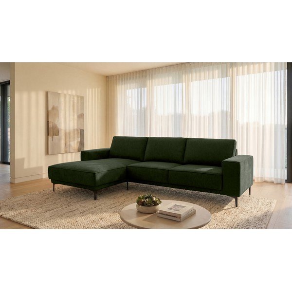 Zelena kutna garnitura od šenila (s lijevim kutom/s ležaljkom) Copenhagen – Scandic-image-1