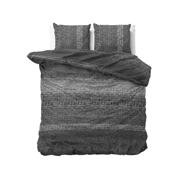 Siva flanel posteljina Dreamhouse Gradient Knits, 200 x 220 cm