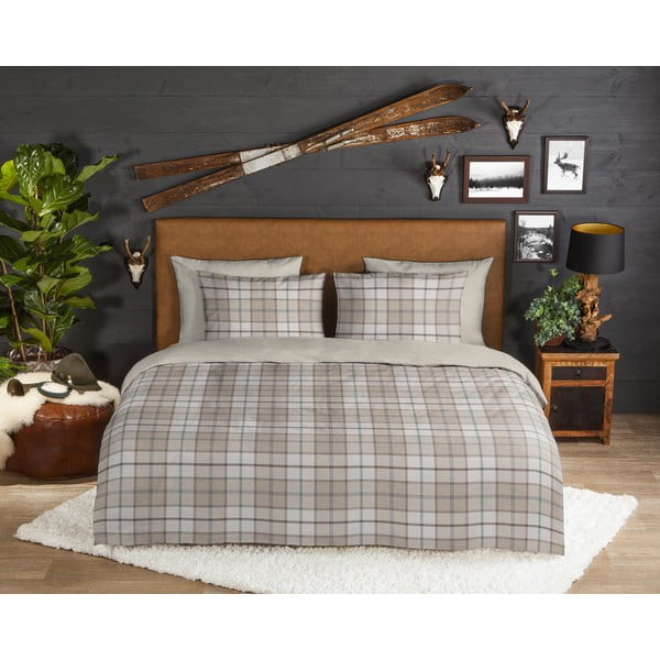 Svjetlo smeđa flanelska posteljina za krevet za jednu osobu/za produženi krevet 140x220 cm Bernardus – Good Morning-image-1