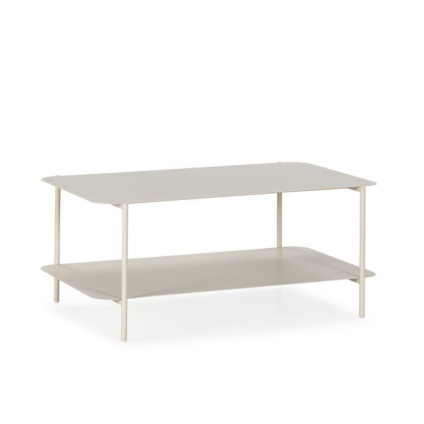 Krem metalni stolić za kavu 58x90 cm Beatrix – MOME