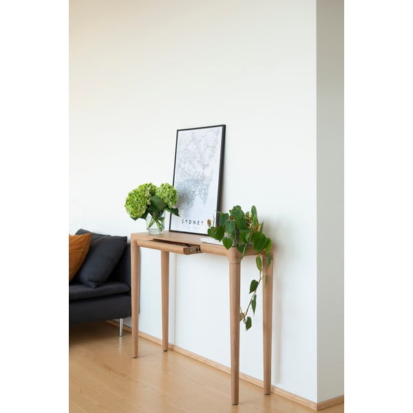 Pomoćni stol od punog hrasta u prirodnoj boji 12x110 cm Heart'n'Soul – UMAGE-image-3