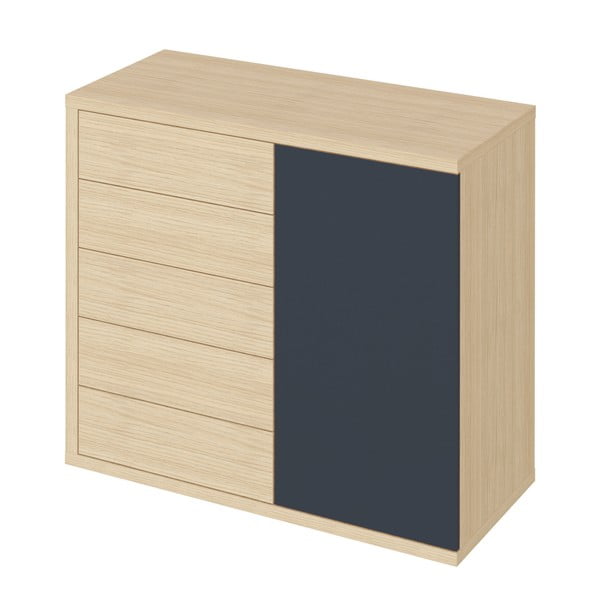 Crni niski ormar u dekoru hrasta 113x113 cm Hugo - TemaHome-image-2