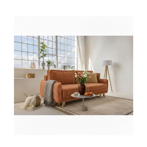 Narančasta sklopiva sofa od samta 218 cm Tori – Bonami Selection-image-1