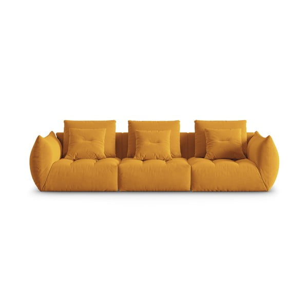 Žuta  baršunasti sofa 332 cm Bloom – Micadoni 