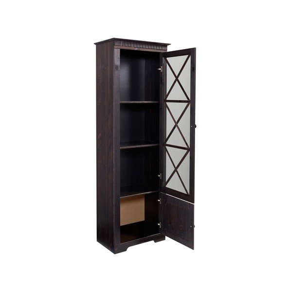 Tamno smeđa vitrina od masivnog bora 180x35 cm Lisa – Støraa-image-2