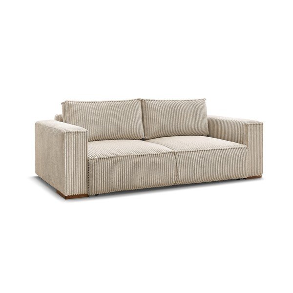 Svjetlo smeđa sklopiva/s prostorom za odlaganje sofa od samta 244 cm Chelsea – Bobochic Paris-image-3