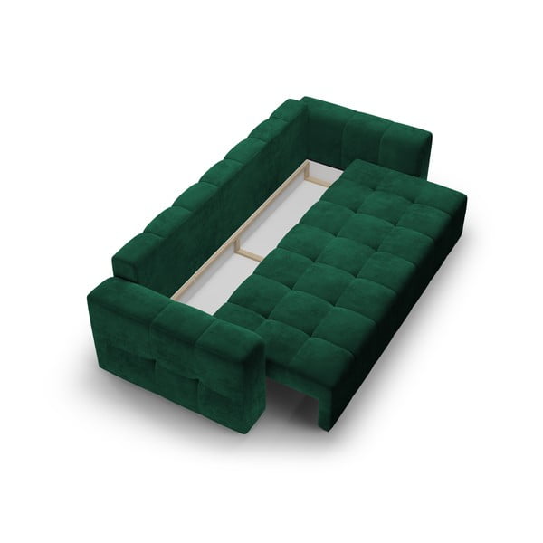 Zeleni baršunasti kauč na razvlačenje Milo Casa Luca-image-4