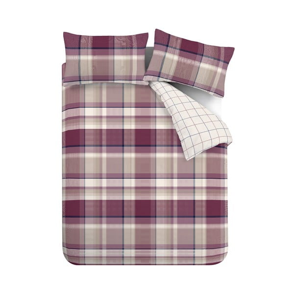 Ljubičasta posteljina za bračni krevet 200x200 cm Check - Catherine Lansfield