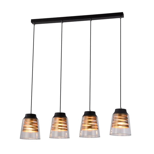 Crna viseća lampa sa staklenim sjenilom 15,5x84 cm Fresno - Candellux Lighting-image-2