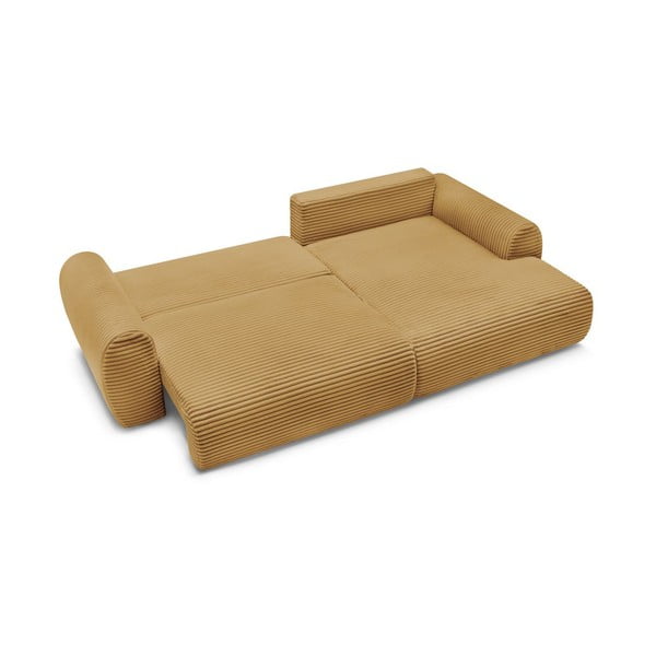 Senf žuta sklopiva kutna garnitura od samta (s desnim kutom) Lucien – Bobochic Paris-image-4