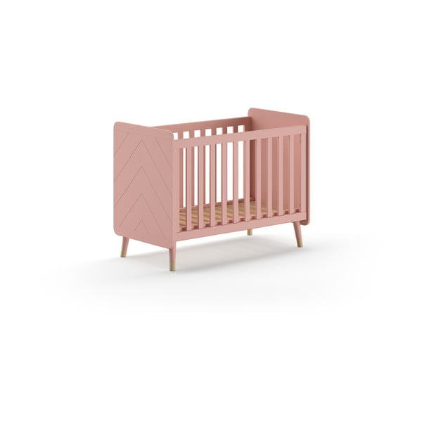 Ružičasti dječji krevet od masivnog bora 60x120 cm BILLY – Vipack