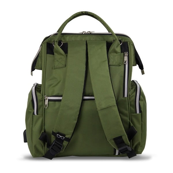 Zeleni ruksak za majke s USB priključkom My Valice HAPPY MOM Baby Care Backpack-image-2