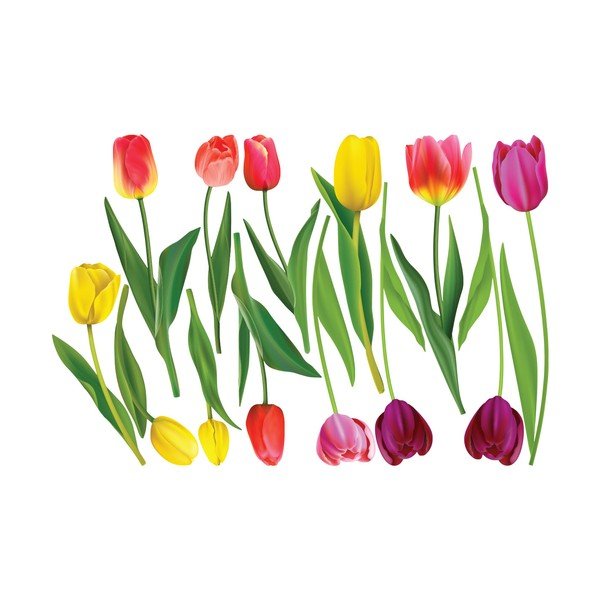 Set zidnih samoljepljivih naljepnica Ambiance Colorful Tulips-image-2
