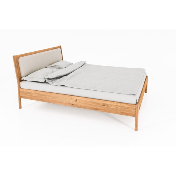 Bračni krevet od hrastovine s tapeciranim uzglavljem 140x200 cm Pola - The Beds