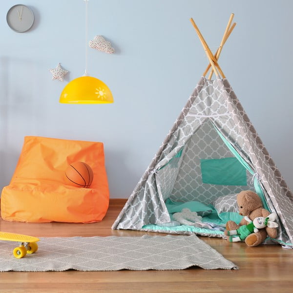 Oker žuta dječja svjetiljka sa staklenim sjenilom ø 30 cm Day & Night – LAMKUR-image-3