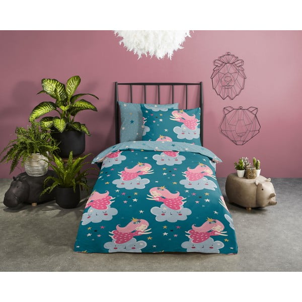 Petrolej zelena pamučna dječja posteljina za dječji krevetić 120x150 cm Princesse – Good Morning-image-1