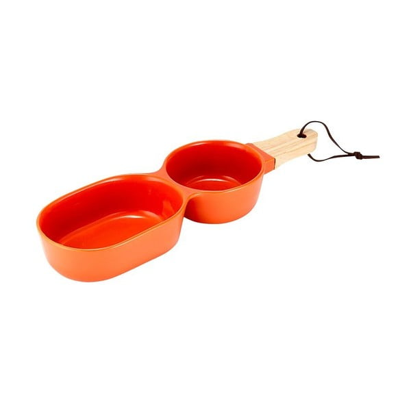 Ladelle Classic narančasta dvostruka porculanska zdjela za posluživanje