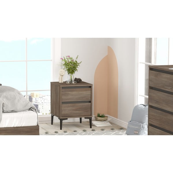Smeđi noćni ormarić Elegance – Kalune Design-image-2