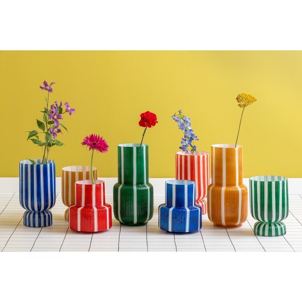 Crvena staklena vaza (visina 26 cm) Rayado Retro – PT LIVING-image-3