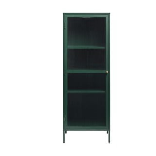 Zelena metalna vitrina Unique Furniture Bronco, visina 160 cm