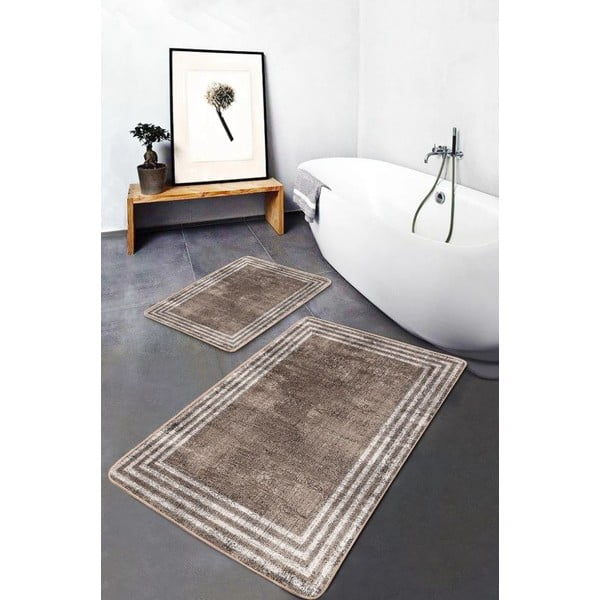 Smeđe od samta kupaonske prostirke u setu 2 kom 60x100 cm – Mila Home-image-3