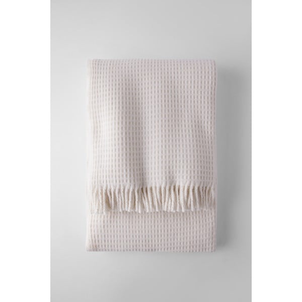 Krem pokrivač s uzorkom vafela Euromant FlowWaffel, 140 x 160 cm