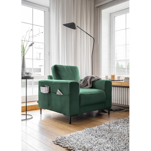 Tamno zelena fotelja od samta Lofty Lilly – Miuform-image-2