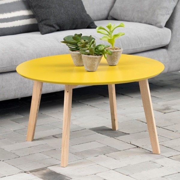 Molina pomoćni stolić ⌀80 cm, žuti-image-1