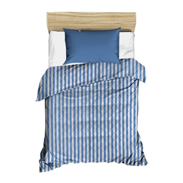 Prošiveni prekrivač na plavo-bijele pruge Stripes, 160 x 230 cm