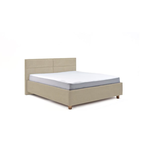 Bež bračni krevet s prostorom za odlaganje ProSleep Grace, 180 x 200 cm