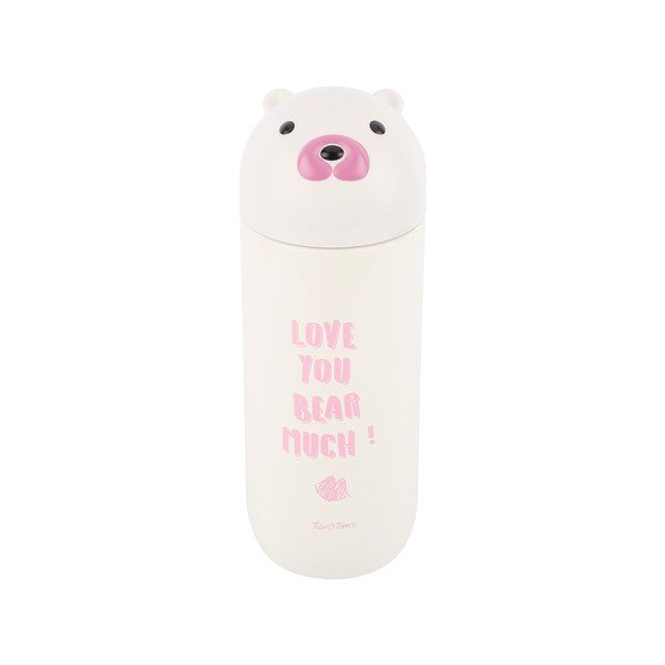 Bijela termosica od nehrđajućeg čelika Tantitoni Cute Bear, 280 ml