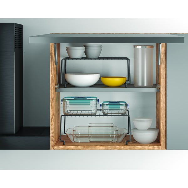 Set od 2 crne dodatne police za kuhinju Metaltex Brooklyn Lava-image-2