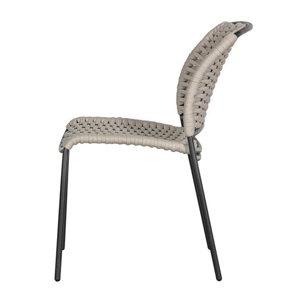 Crne/bež metalne vrtne stolice u setu 2 kom Taku – Exotan-image-3