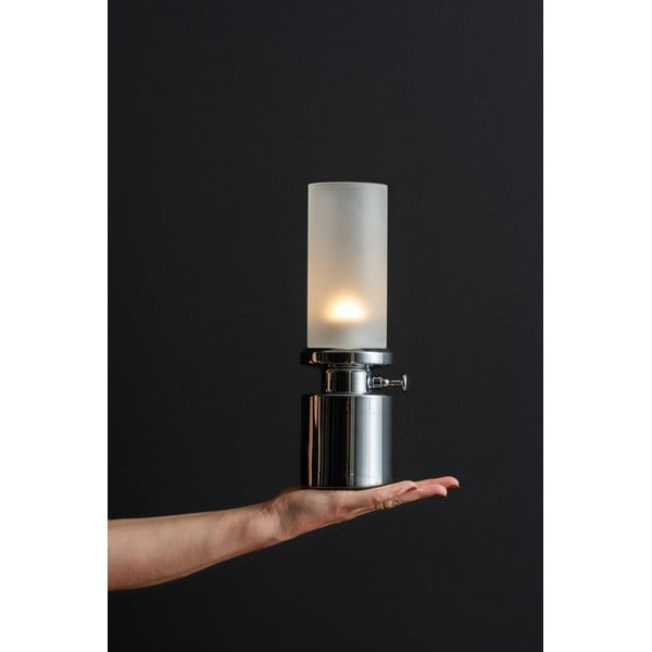 LED stolna lampa s mogućnosti zatamnjivanja u srebrnoj boji s metalnim sjenilom/sa staklenim sjenilom (visina 29,5 cm) Camp – Leitmotiv-image-1