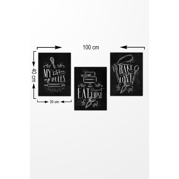 Ukrasni znak 3 kom 30x40 cm – Wallity-image-1