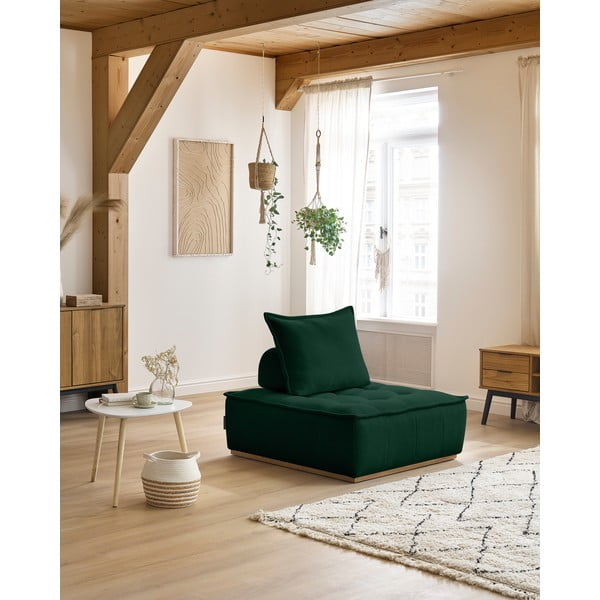 Tamno zelena fotelja od šenila Elisa – Bobochic Paris-image-1