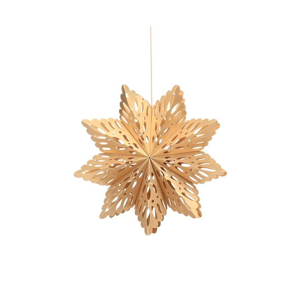 Papirnata božićna dekoracija u obliku pahuljice u zlatnoj boji Only Natural, dužina 22,5 cm