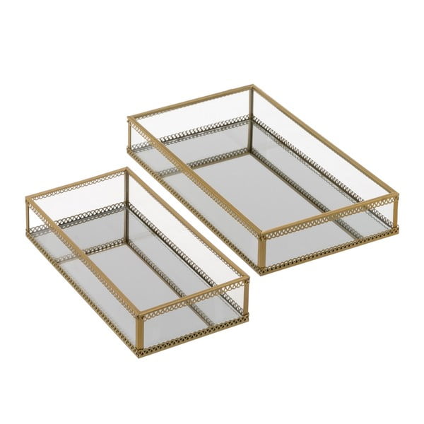 Metalni ukrasni pladnjevi 2 kom 14x24 cm – Casa Selección