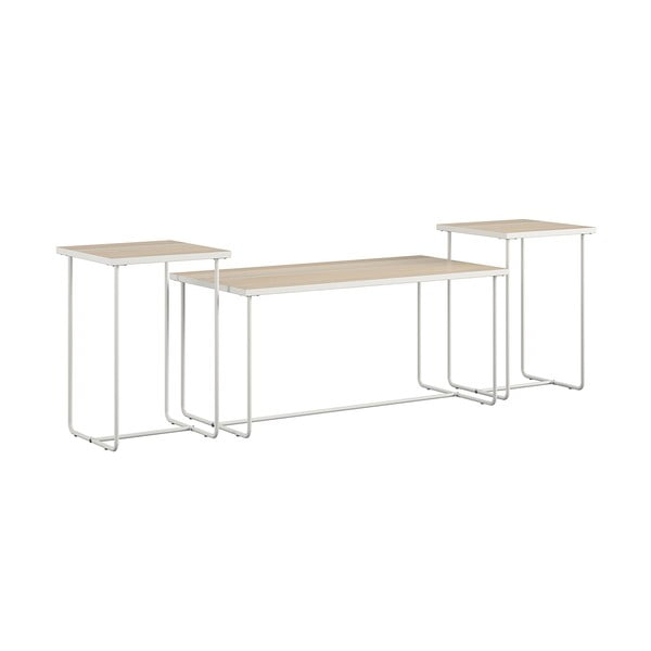 Bijeli/u prirodnoj boji pomoćni stolovi u setu 3 kom s pločom stola u dekoru jasena 50x100 cm Dante – Støraa