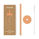 Silikonska slamka sa četkom za čišćenje/s poklopcem Tropical Papaya – Muuki