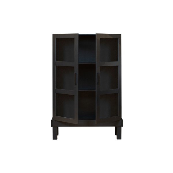 Crna vitrina od masivnog bora 107x160x39 cm Bonk – WOOOD-image-2