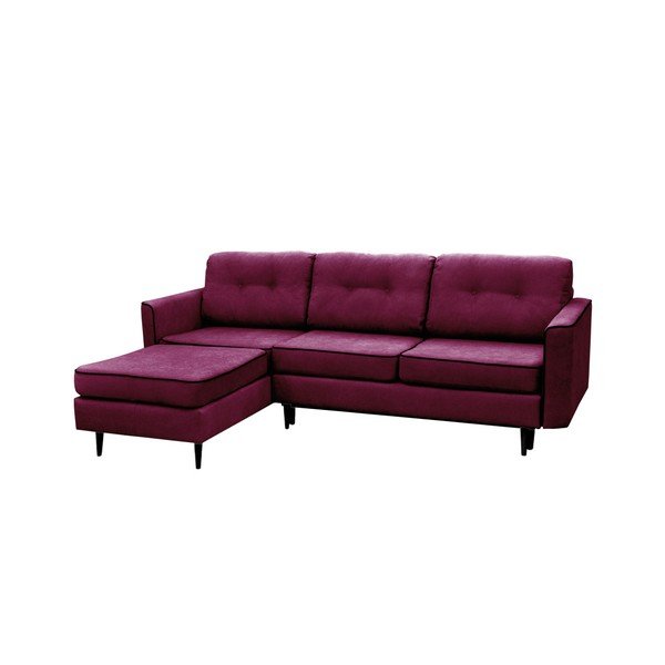 Ljubičasti kauč na razvlačenje s crnim nogama Mazzini Sofas Dragonfly, lijevi kut-image-1
