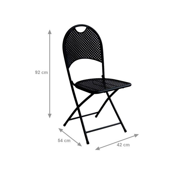 Set od 2 crne sklopive metalne stolice Crido Consulting Iron-image-2