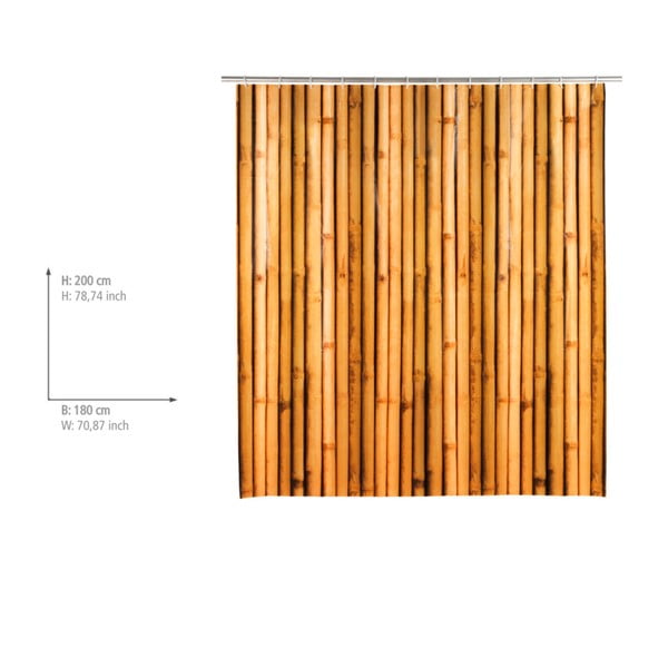 Narančasta zavjesa za tuš Wenko Babusa-image-1