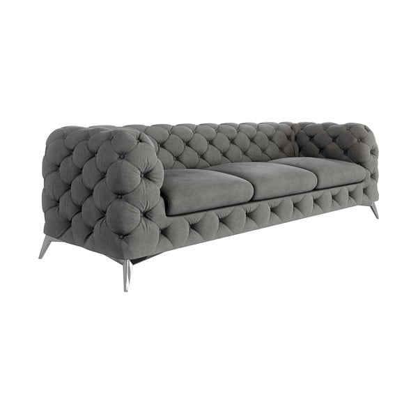 Siva baršunasti sofa 243 cm Chelsea – Ropez-image-1