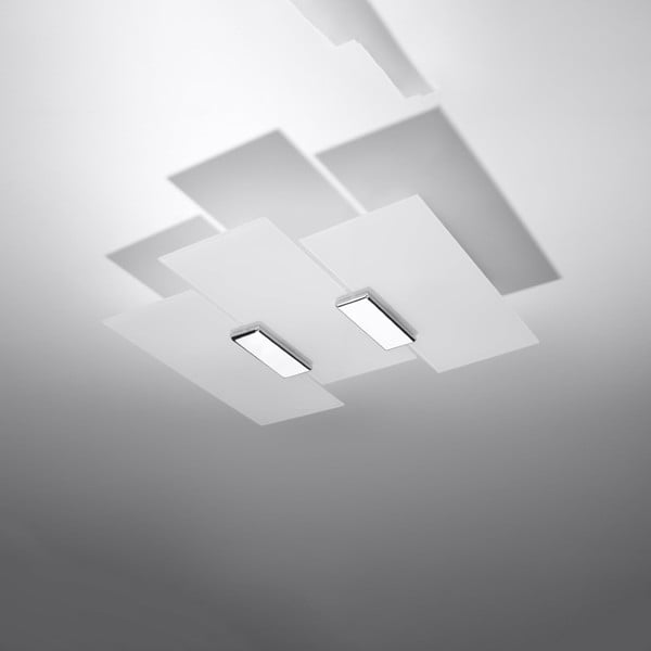 Bijela stropna svjetiljka sa staklenim sjenilom 42x40 cm Veronica – Nice Lamps