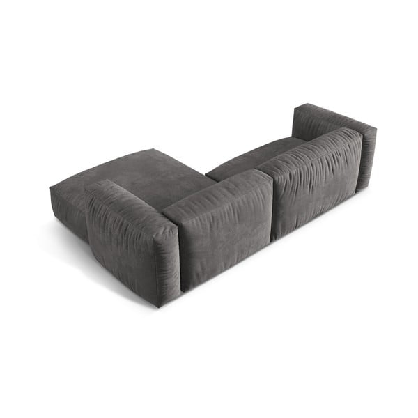 Siva baršunasti kutna garnitura (s desnim kutom/s ležaljkom) Martina – Micadoni -image-3